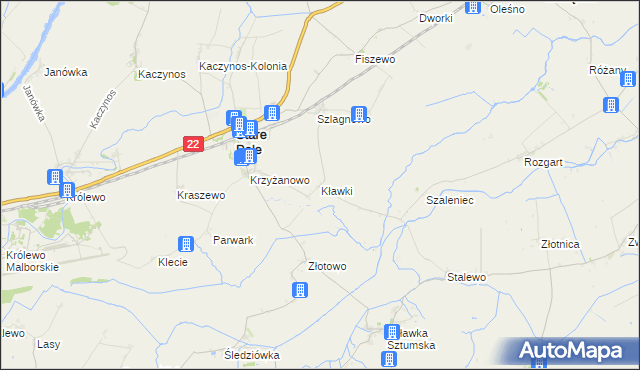 mapa Kławki, Kławki na mapie Targeo
