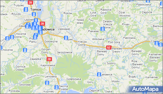 mapa Klecza Górna, Klecza Górna na mapie Targeo