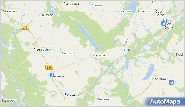 mapa Klępnica, Klępnica na mapie Targeo