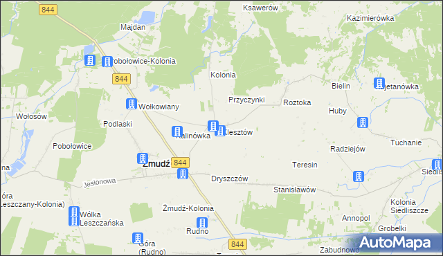 mapa Klesztów, Klesztów na mapie Targeo