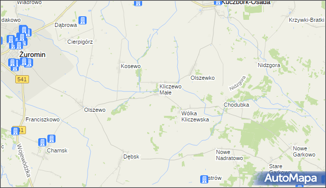 mapa Kliczewo Duże, Kliczewo Duże na mapie Targeo