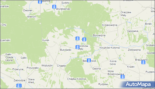 mapa Kliczków Mały, Kliczków Mały na mapie Targeo