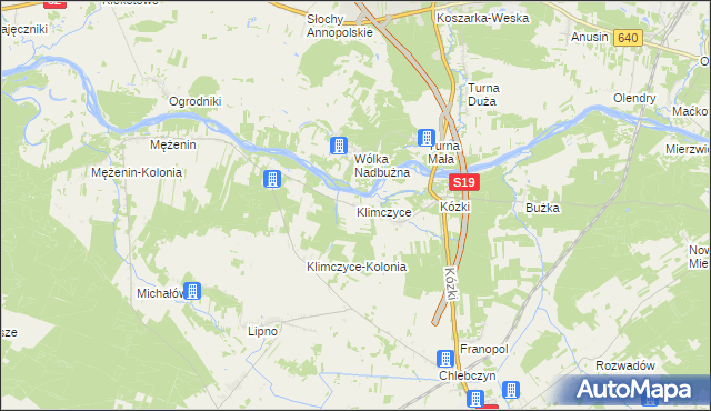 mapa Klimczyce, Klimczyce na mapie Targeo