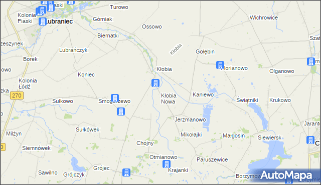 mapa Kłobia Nowa, Kłobia Nowa na mapie Targeo