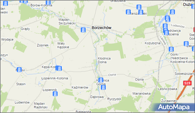 mapa Kłodnica Dolna, Kłodnica Dolna na mapie Targeo