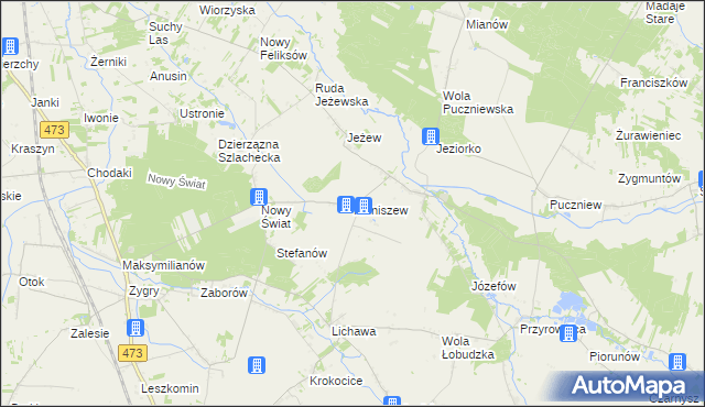 mapa Kłoniszew, Kłoniszew na mapie Targeo