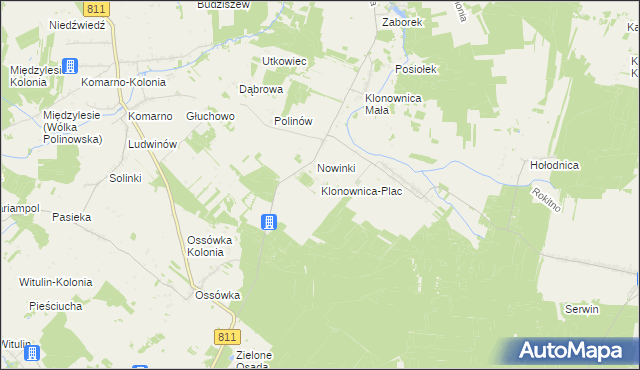 mapa Klonownica-Plac, Klonownica-Plac na mapie Targeo