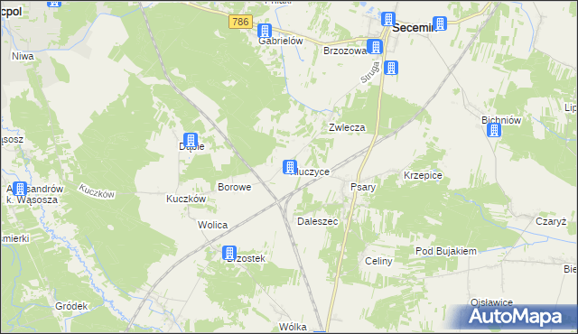 mapa Kluczyce, Kluczyce na mapie Targeo