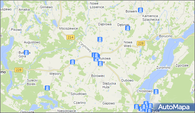 mapa Klukowa Huta, Klukowa Huta na mapie Targeo