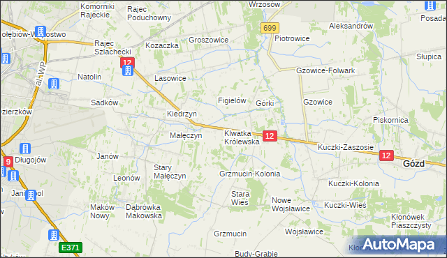 mapa Klwatka Królewska, Klwatka Królewska na mapie Targeo