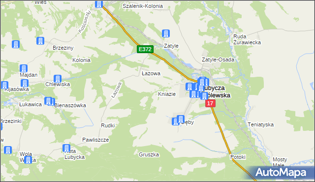 mapa Kniazie gmina Lubycza Królewska, Kniazie gmina Lubycza Królewska na mapie Targeo