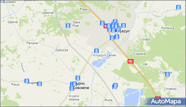 mapa Knyszyn-Zamek, Knyszyn-Zamek na mapie Targeo