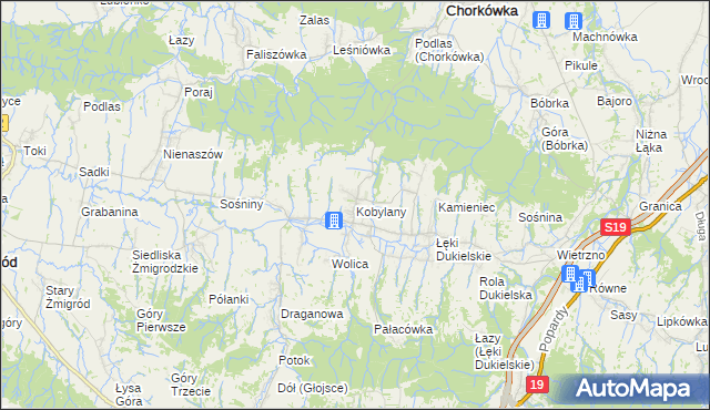 mapa Kobylany gmina Chorkówka, Kobylany gmina Chorkówka na mapie Targeo