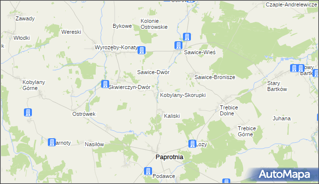 mapa Kobylany-Skorupki, Kobylany-Skorupki na mapie Targeo