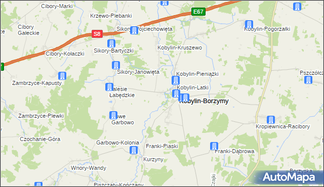 mapa Kobylin-Kuleszki, Kobylin-Kuleszki na mapie Targeo