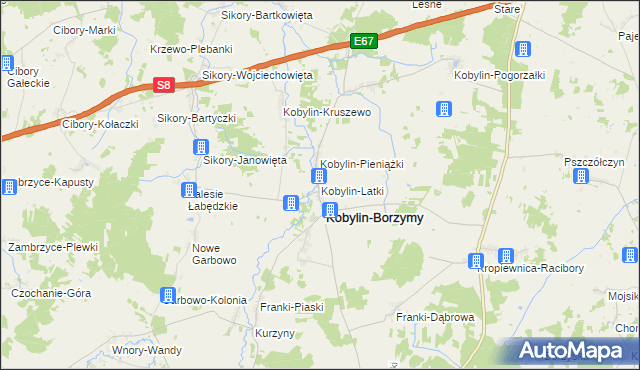mapa Kobylin-Latki, Kobylin-Latki na mapie Targeo