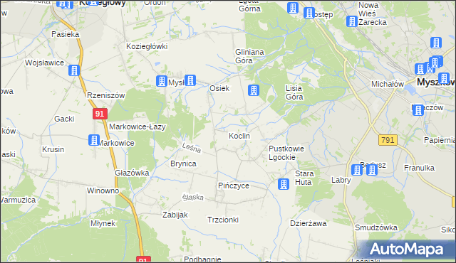 mapa Koclin, Koclin na mapie Targeo