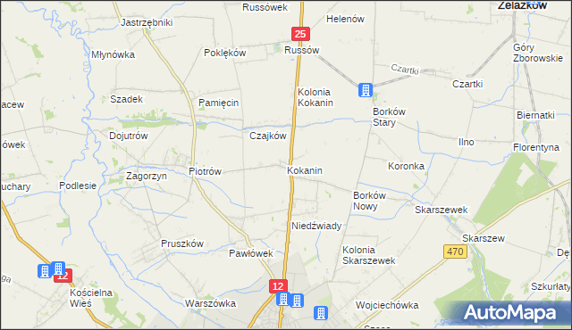 mapa Kokanin, Kokanin na mapie Targeo