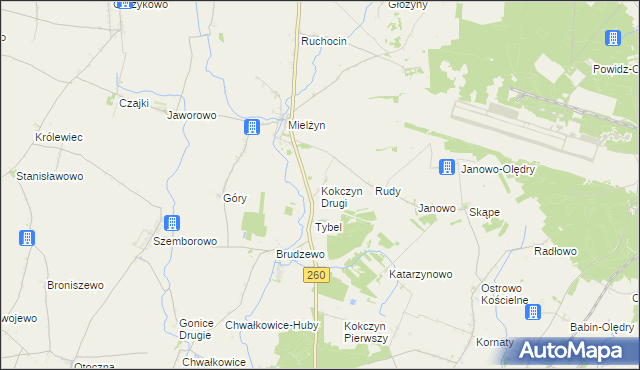 mapa Kokczyn Drugi, Kokczyn Drugi na mapie Targeo