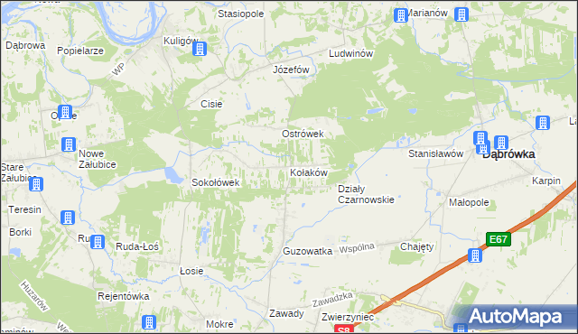 mapa Kołaków, Kołaków na mapie Targeo