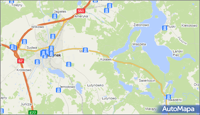 mapa Kołatek, Kołatek na mapie Targeo