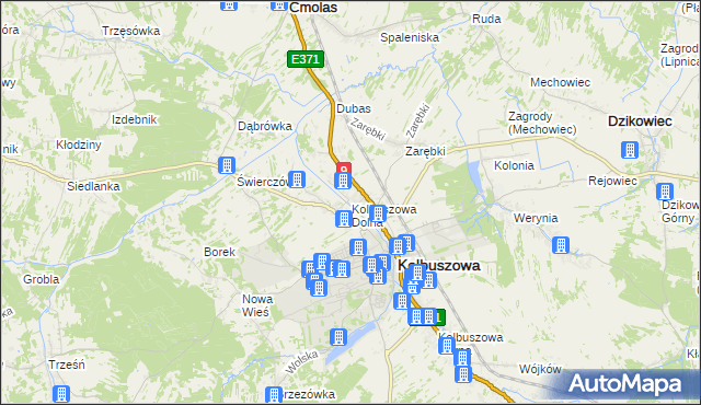 mapa Kolbuszowa Dolna, Kolbuszowa Dolna na mapie Targeo