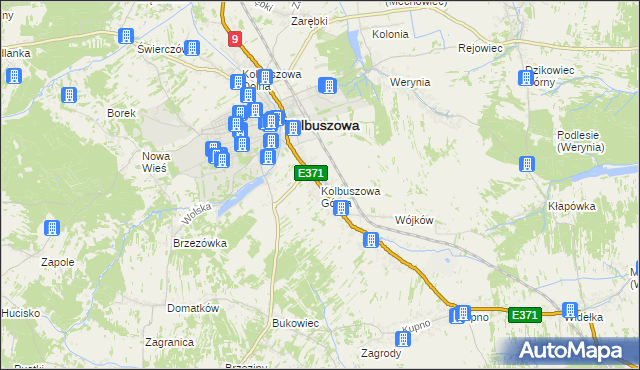 mapa Kolbuszowa Górna, Kolbuszowa Górna na mapie Targeo