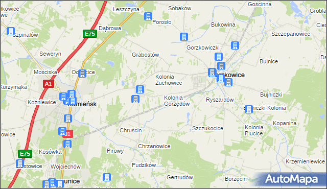 mapa Kolonia Gorzędów, Kolonia Gorzędów na mapie Targeo