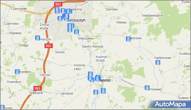 mapa Kolonia Gródź, Kolonia Gródź na mapie Targeo