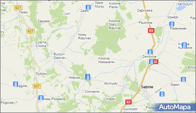mapa Kolonia Hołowienki, Kolonia Hołowienki na mapie Targeo