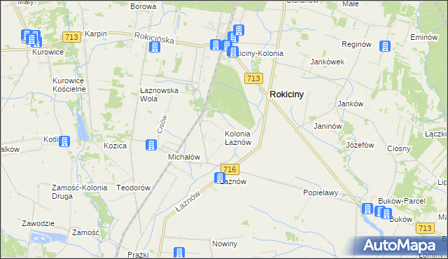 mapa Kolonia Łaznów, Kolonia Łaznów na mapie Targeo