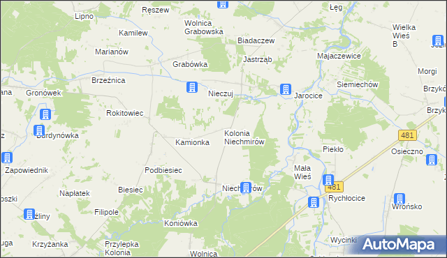 mapa Kolonia Niechmirów, Kolonia Niechmirów na mapie Targeo