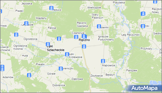 mapa Kolonia Ręczno, Kolonia Ręczno na mapie Targeo