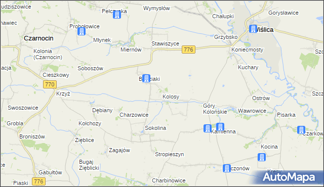 mapa Kolosy, Kolosy na mapie Targeo