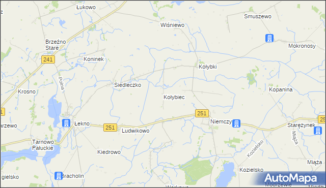 mapa Kołybiec, Kołybiec na mapie Targeo