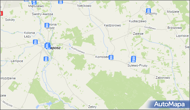 mapa Komosewo, Komosewo na mapie Targeo