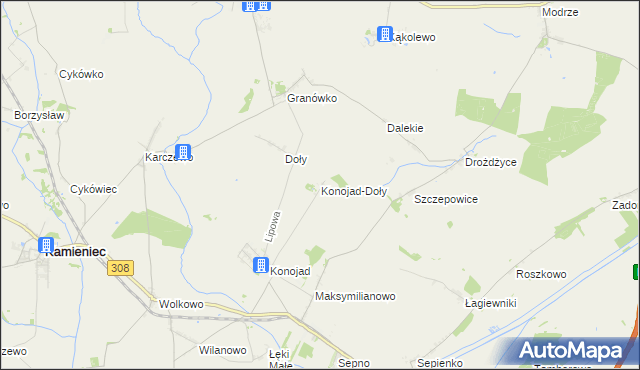 mapa Konojad-Doły, Konojad-Doły na mapie Targeo