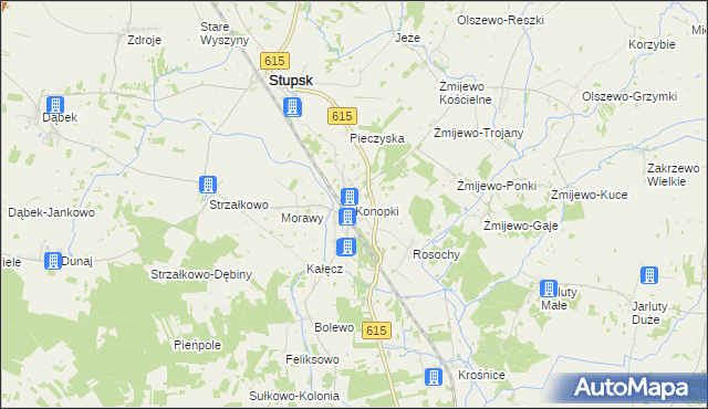 mapa Konopki gmina Stupsk, Konopki gmina Stupsk na mapie Targeo
