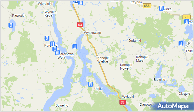 mapa Konopki Wielkie, Konopki Wielkie na mapie Targeo