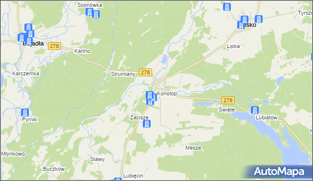 mapa Konotop gmina Kolsko, Konotop gmina Kolsko na mapie Targeo
