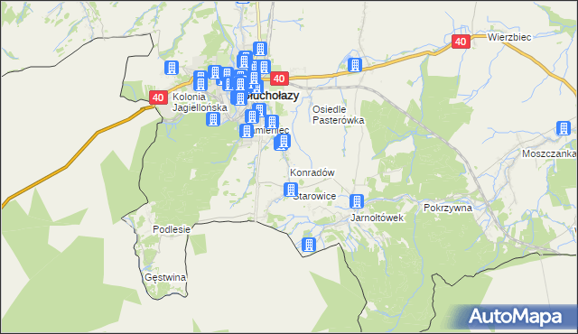 mapa Konradów gmina Głuchołazy, Konradów gmina Głuchołazy na mapie Targeo