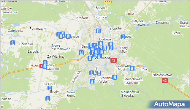 mapa Końskie, Końskie na mapie Targeo
