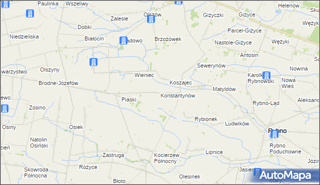 mapa Konstantynów gmina Kocierzew Południowy, Konstantynów gmina Kocierzew Południowy na mapie Targeo