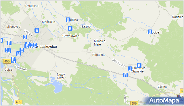mapa Kopalina gmina Jelcz-Laskowice, Kopalina gmina Jelcz-Laskowice na mapie Targeo