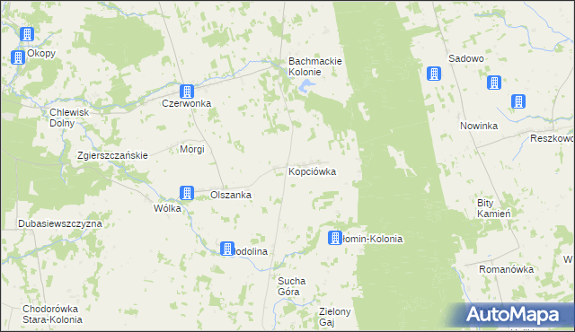 mapa Kopciówka, Kopciówka na mapie Targeo
