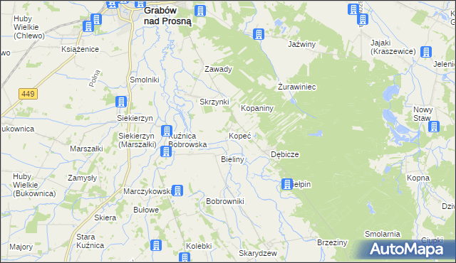 mapa Kopeć, Kopeć na mapie Targeo