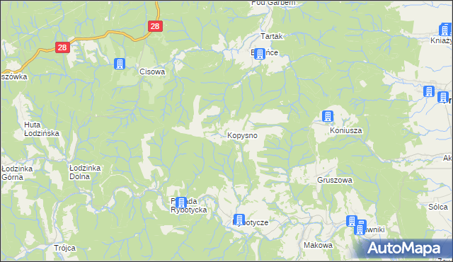 mapa Kopysno, Kopysno na mapie Targeo