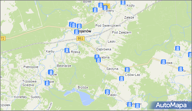 mapa Korabina, Korabina na mapie Targeo