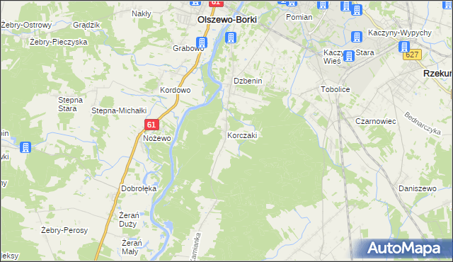 mapa Korczaki, Korczaki na mapie Targeo