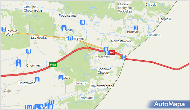 mapa Korczowa, Korczowa na mapie Targeo